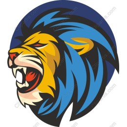 Vibrant Roaring Lion Head