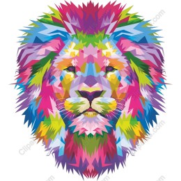 Colorful Lion Head