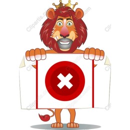 Cheerful Lion with No Entry Sign