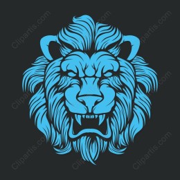 Majestic Blue Lion Head