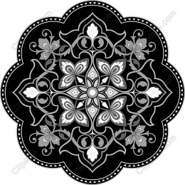 Elegant Floral Mandala in Black and White