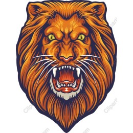 Fierce Roaring Lion Head