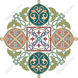 Colorful Floral and Geometric Motif