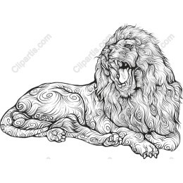 Majestic Lion with Intricate Patterns