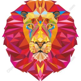 Vibrant Polygonal Lion