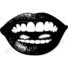 Expressive Black and White Mouth