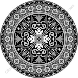 Black and White Floral Mandala