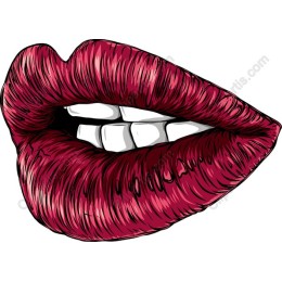 Luscious Ruby-Red Lips