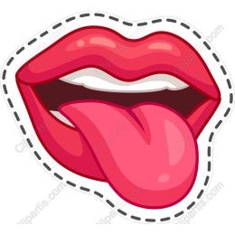 Flirty Lips with Tongue