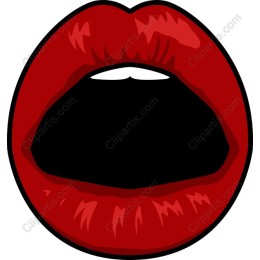 Luscious Red Open Lips