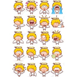 Cute Angel Character Clipart Bundle - Emotive and