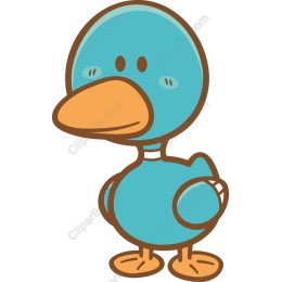 Charming Cartoon Blue Duck