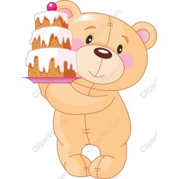 Adorable Teddy Bear with Cake