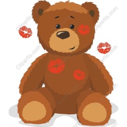 Cute Teddy Bear with Kisses