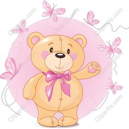 Adorable Teddy Bear with Butterflies