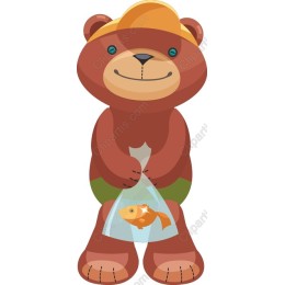 Playful Bear with Fish