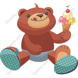 Playful Bear with Ice Cream