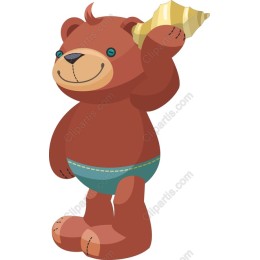 Cheerful Bear with Seashell