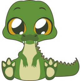 Cheerful Cartoon Crocodile
