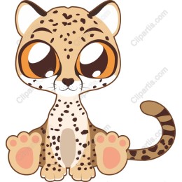 Cute Cartoon Leopard Cub
