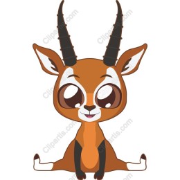 Cute Cartoon Gazelle