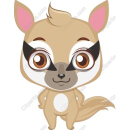 Cute Cartoon Raccoon Character