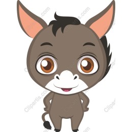 Charming Cartoon Donkey