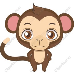 Adorable Cartoon Monkey