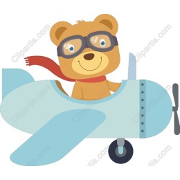 Bear Pilot in Airplane