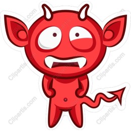 Cute Red Cartoon Devil