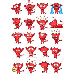 Red Cartoon Devil Set