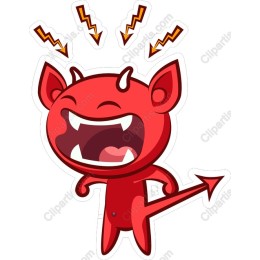 Cheerful Red Devil Cartoon