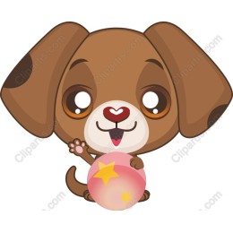 Cute Puppy Holding Ball