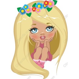 Charming Blonde Girl with Floral Accents