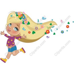 Happy Girl with Flowers