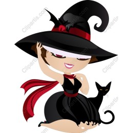 Whimsical Witch and Cat