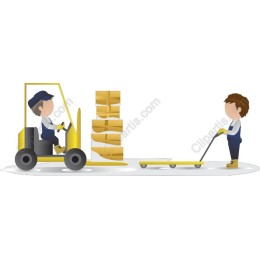 Dynamic Warehouse: Forklift and Pallet Jack
