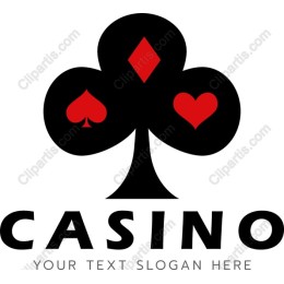 Casino Card Symbol with Custom Slogan Area