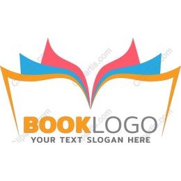 Vibrant Book Logo with Customizable Text