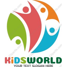 Kids World Colorful Logo