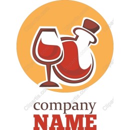 Premium Wine Glass and Bottle