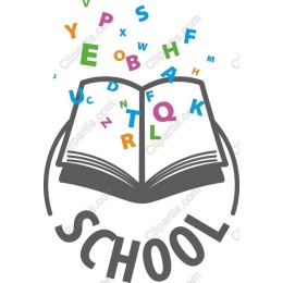 School Book with Floating Letters