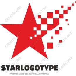Dynamic Pixelated Star Logo