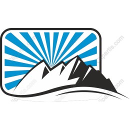 Majestic Mountain with Sunburst Background
