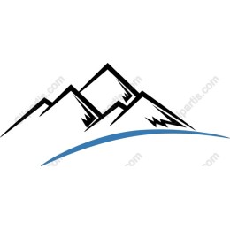 Stylized Mountain Range with Wave