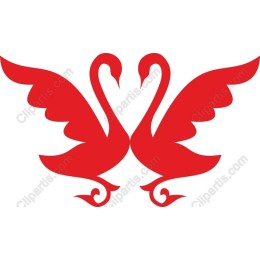 Swan Love Heart