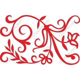 Flourishing Red Floral Swirl