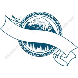 Majestic Mountain Badge with Customizable Banner