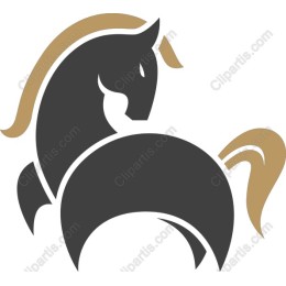Stylized Horse in Black and Gold
