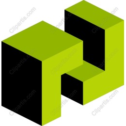 3D Block in Green and Black